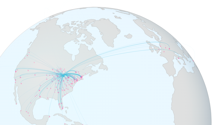 Direct flights from DTW map to Automotive manufacturing clusters
